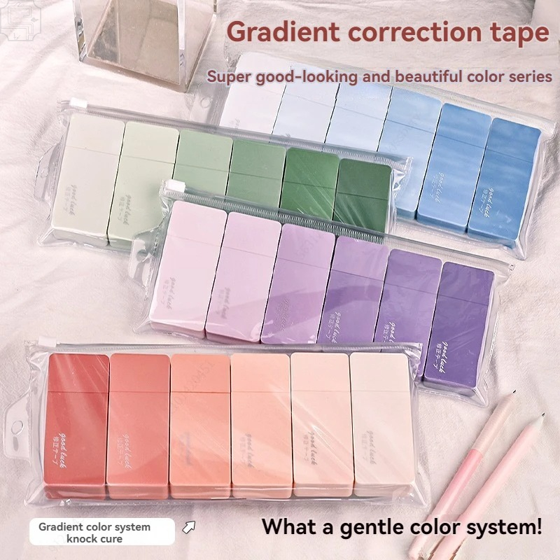Correction Tape Roller - 6Pcs 귀여운 마카롱 수정 테이프 학생을위한
