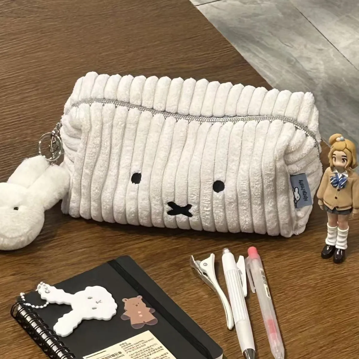 미피 인형 코듀로이 펜 케이스, 대용량 화장품 파우치, - Stationery Supplier 리뷰 및 가격