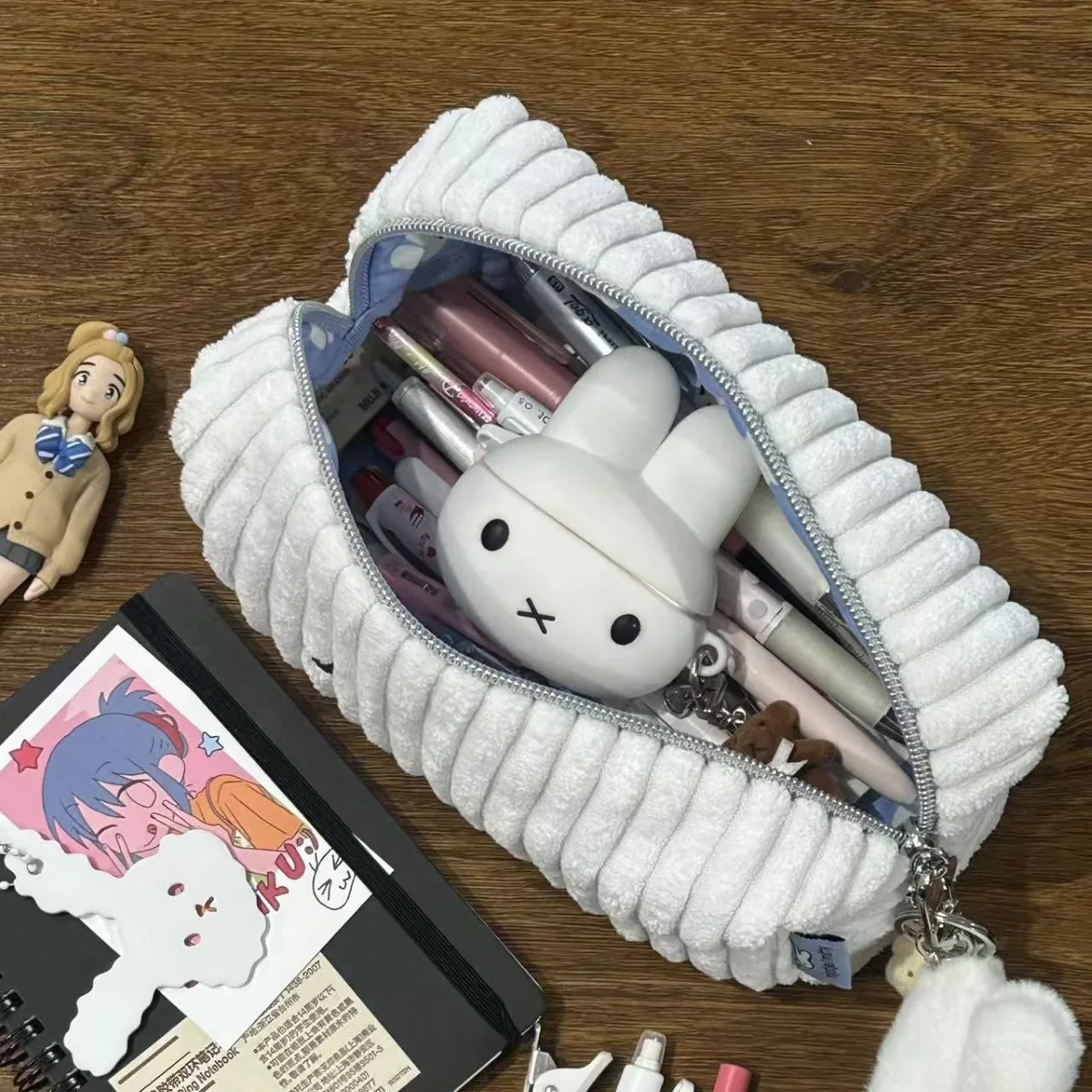 미피 인형 코듀로이 펜 케이스, 대용량 화장품 파우치, - Stationery Supplier 리뷰 및 가격